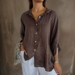 Women’s Relaxed Cotton-Linen Button-Up Shirt
