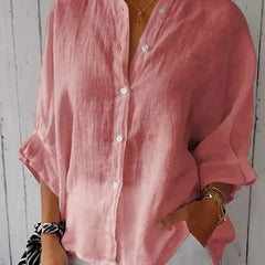Women’s Relaxed Cotton-Linen Button-Up Shirt