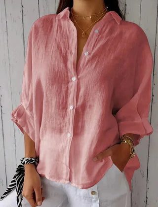 Women’s Relaxed Cotton-Linen Button-Up Shirt