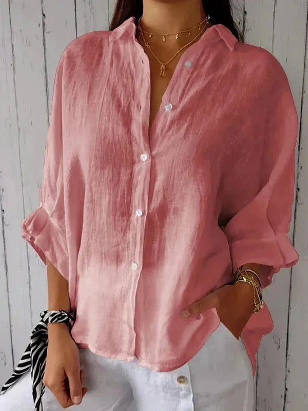 Women’s Relaxed Cotton-Linen Button-Up Shirt