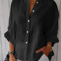 Women’s Relaxed Cotton-Linen Button-Up Shirt