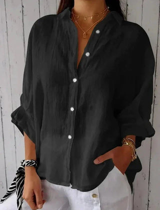 Women’s Relaxed Cotton-Linen Button-Up Shirt