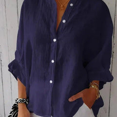 Women’s Relaxed Cotton-Linen Button-Up Shirt