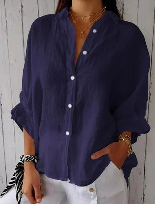 Women’s Relaxed Cotton-Linen Button-Up Shirt