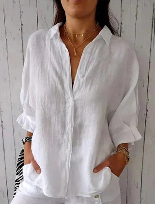 Women’s Relaxed Cotton-Linen Button-Up Shirt