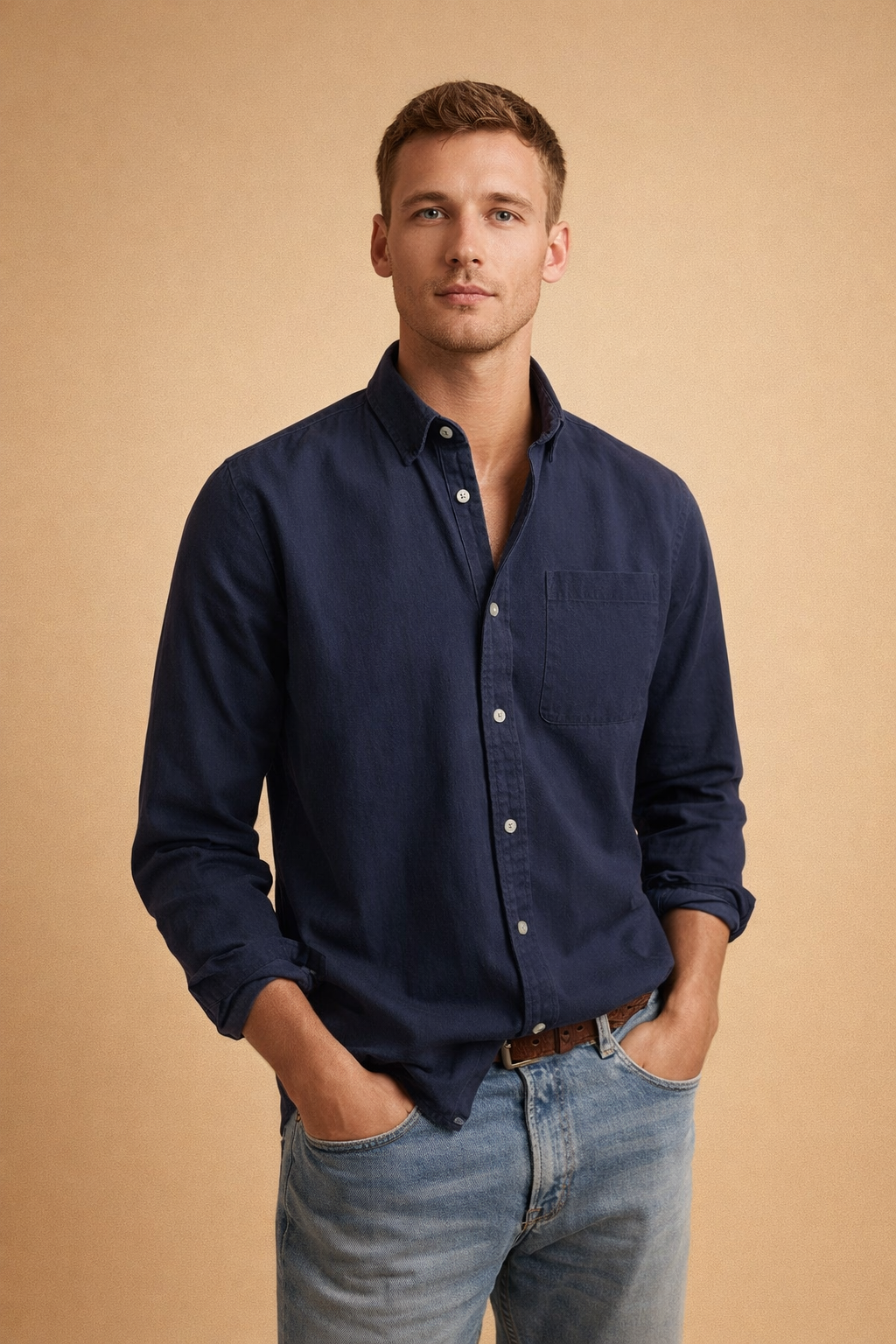 Men’s Cotton-Blend Casual Shirt