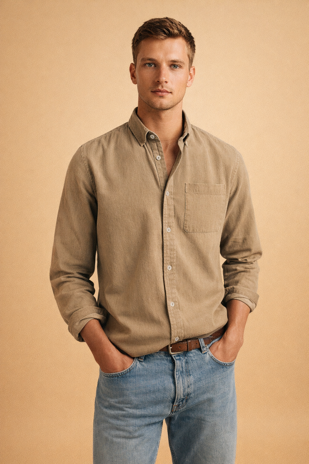 Men’s Cotton-Blend Casual Shirt