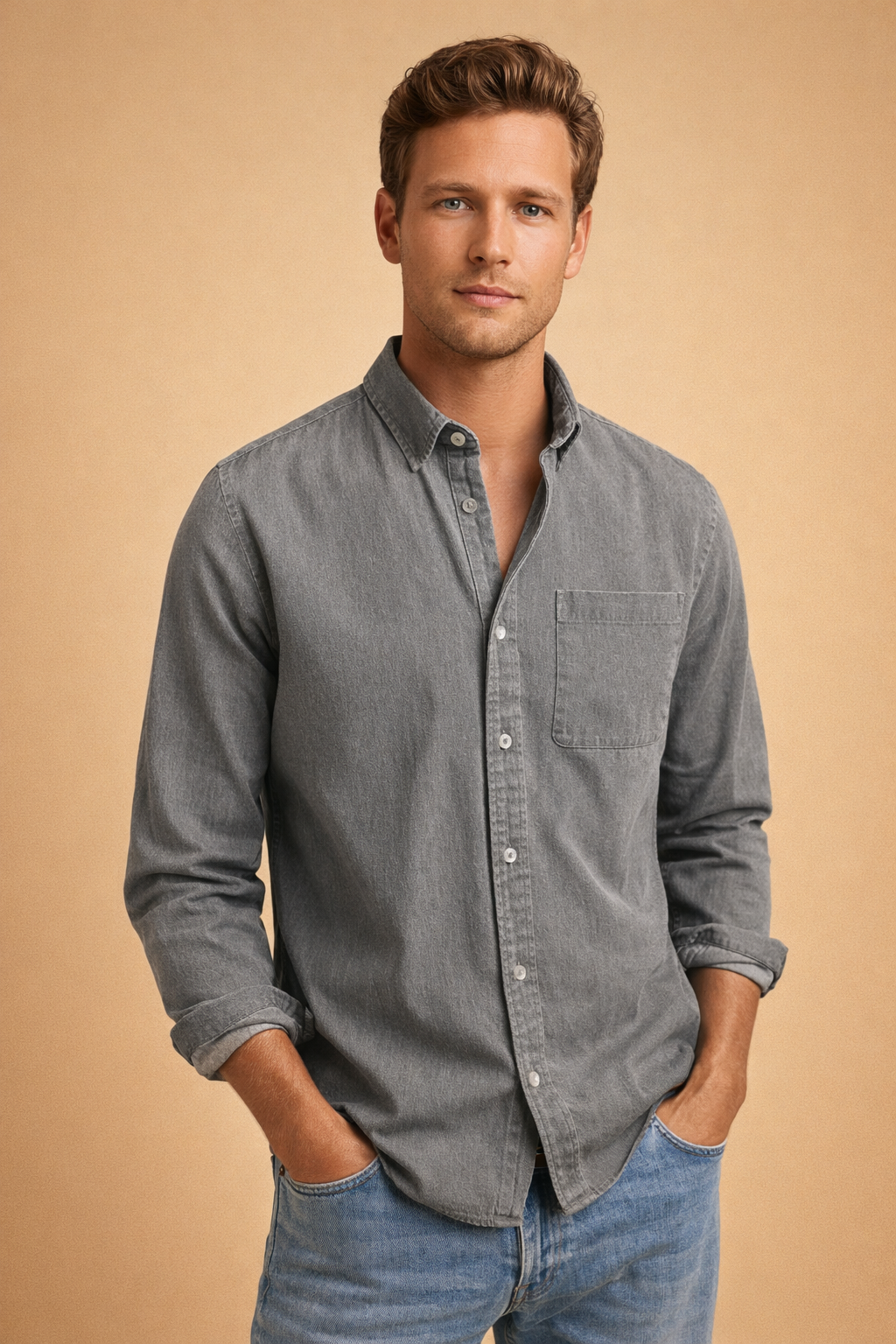 Men’s Cotton-Blend Casual Shirt