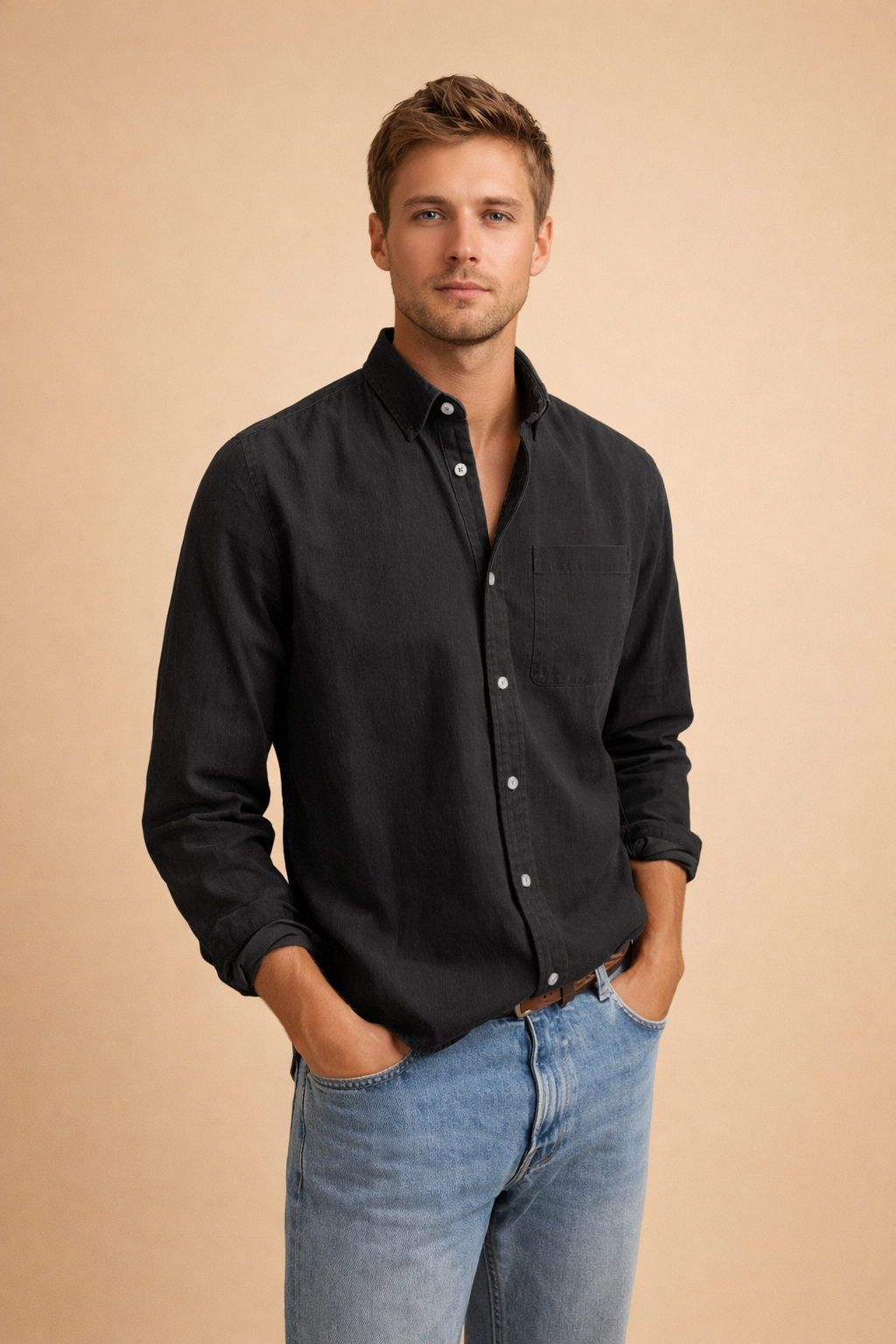 Men’s Cotton-Blend Casual Shirt
