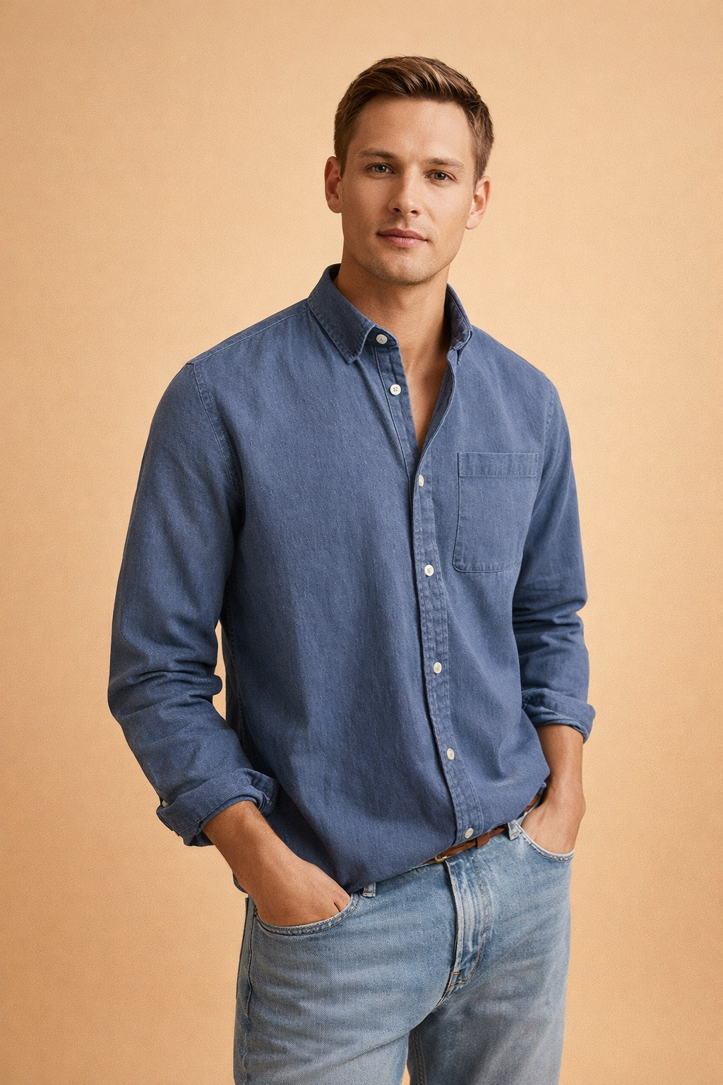 Men’s Cotton-Blend Casual Shirt