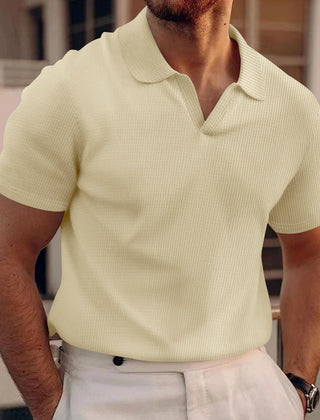 Men’s Ribbed Short-Sleeve Polo