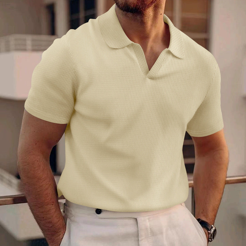 Men’s Ribbed Short-Sleeve Polo