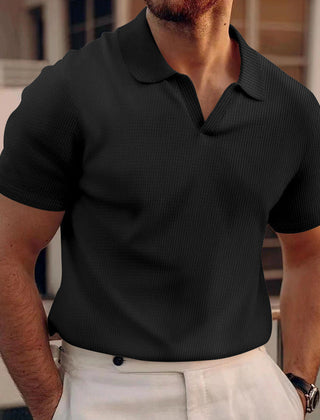 Men’s Ribbed Short-Sleeve Polo