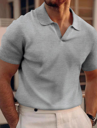 Men’s Ribbed Short-Sleeve Polo