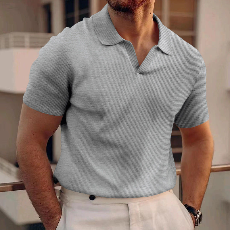 Men’s Ribbed Short-Sleeve Polo