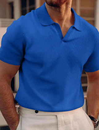 Men’s Ribbed Short-Sleeve Polo