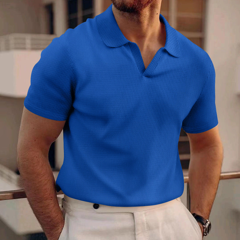 Men’s Ribbed Short-Sleeve Polo