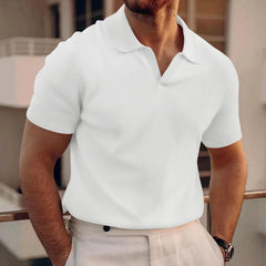 Men’s Ribbed Short-Sleeve Polo
