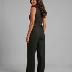 Women’s Linen-Blend Waistcoat & Trouser Set