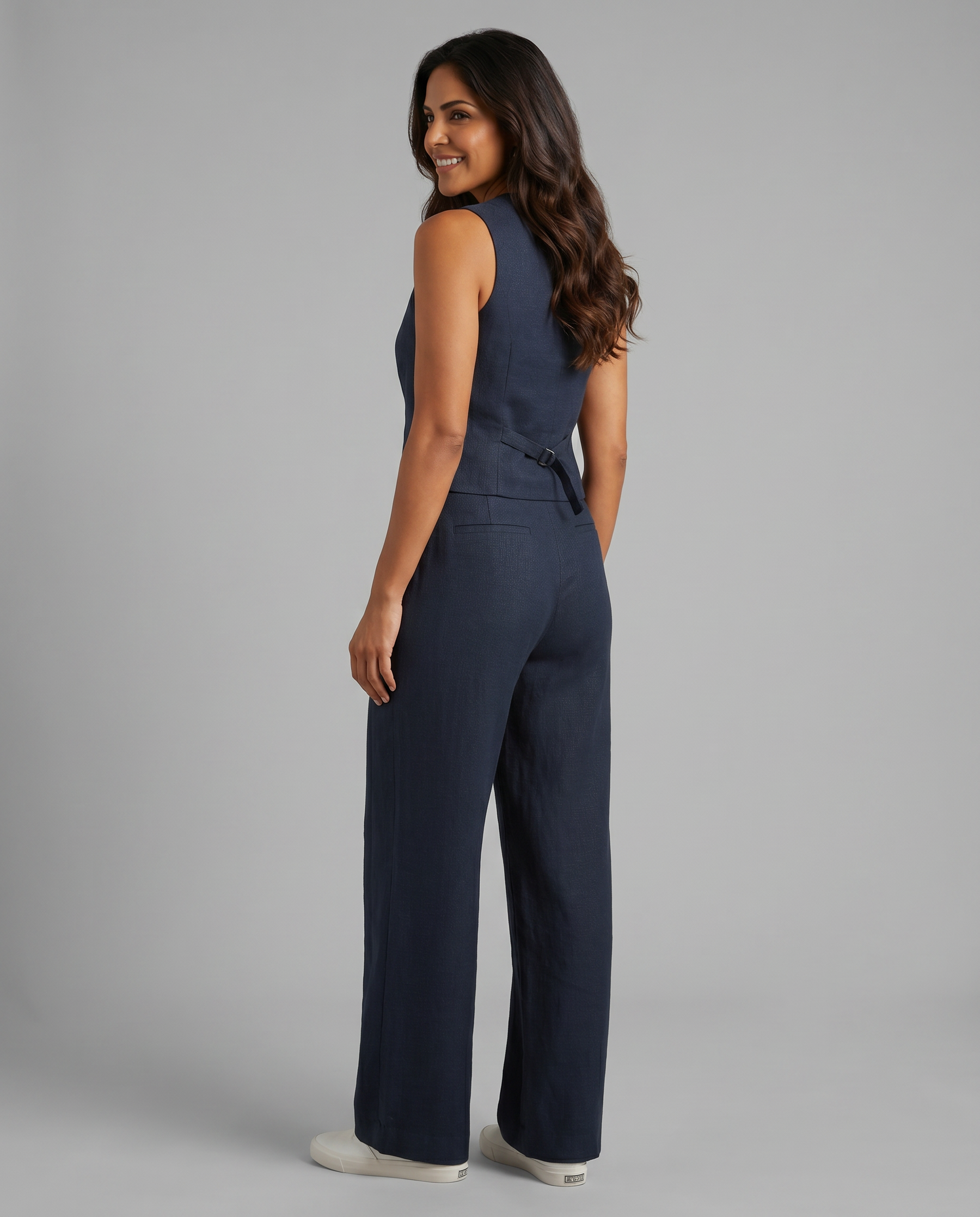 Women’s Linen-Blend Waistcoat & Trouser Set