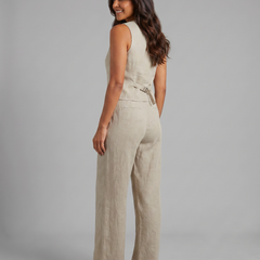 Women’s Linen-Blend Waistcoat & Trouser Set