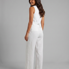 Women’s Linen-Blend Waistcoat & Trouser Set