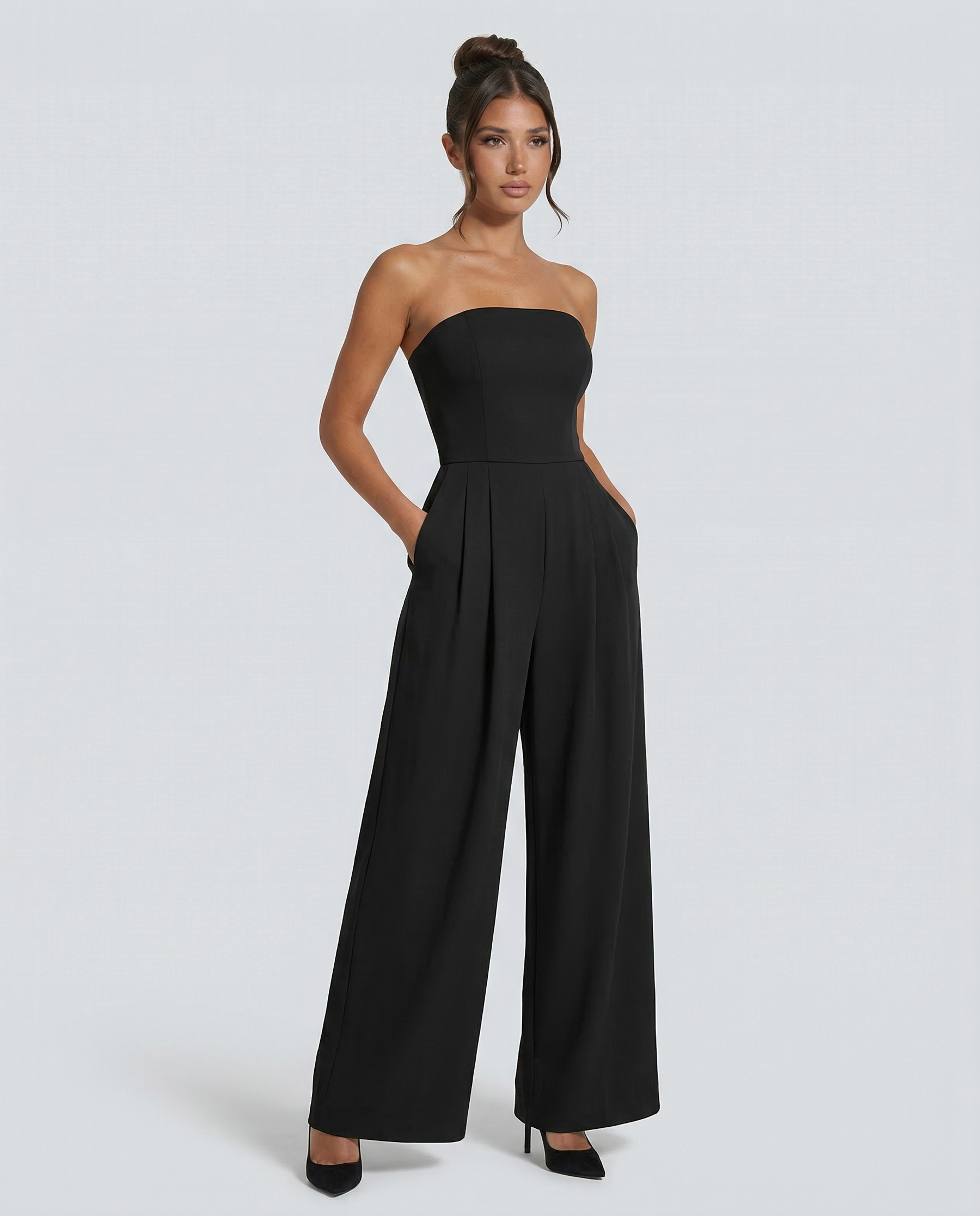 Women’s Strapless Wide-Leg Jumpsuit