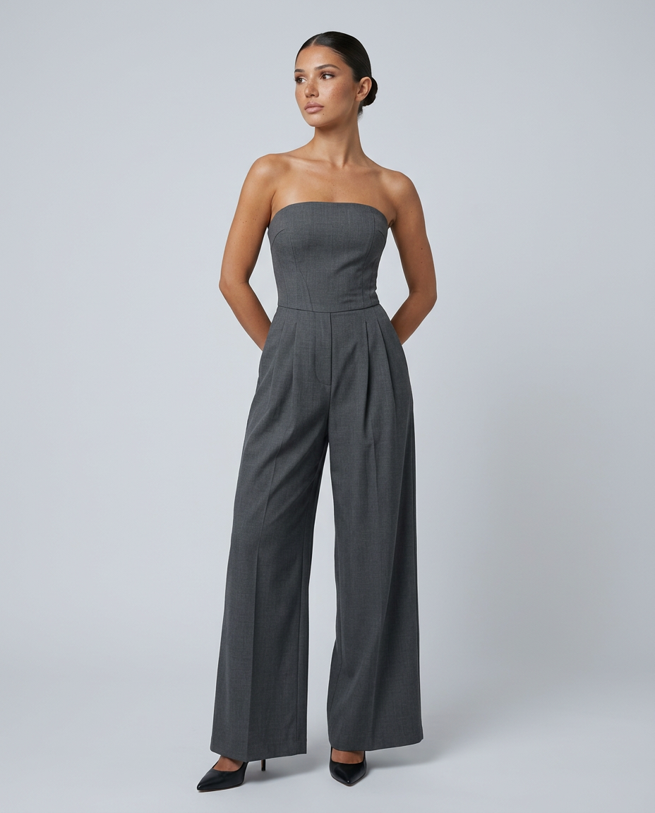 Women’s Strapless Wide-Leg Jumpsuit