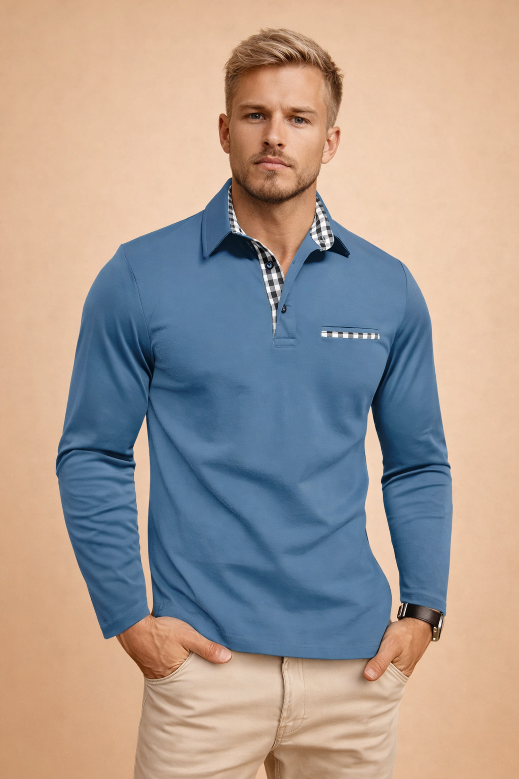Men’s Long-Sleeve Stretch Polo