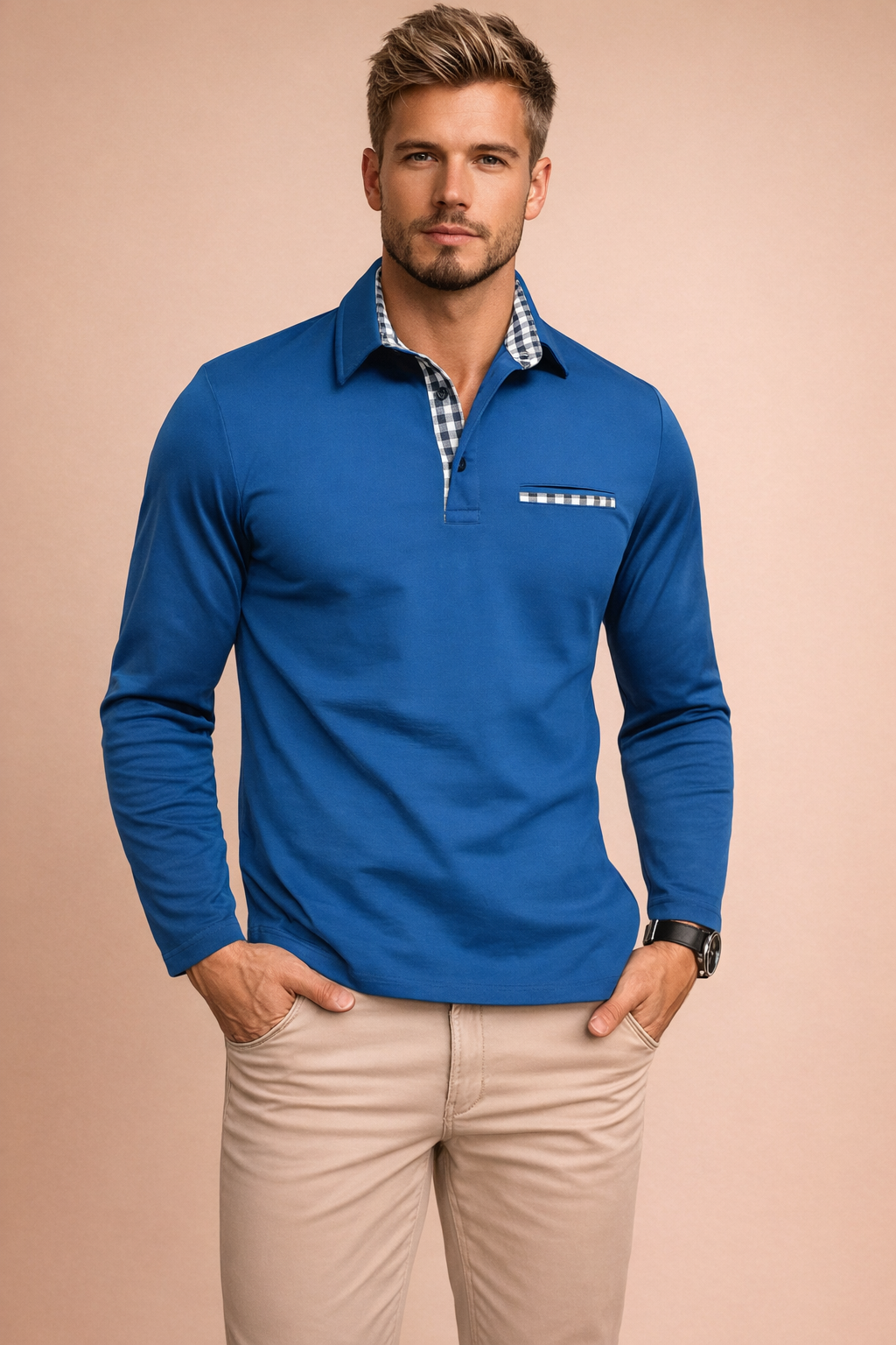 Men’s Long-Sleeve Stretch Polo