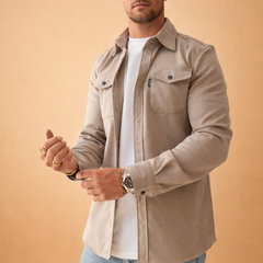 Men’s Cotton-Blend Overshirt Jacket