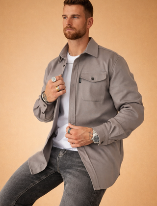 Men’s Cotton-Blend Overshirt Jacket