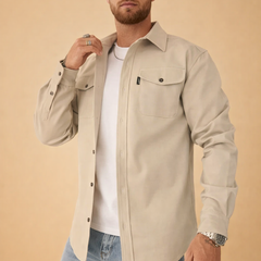 Men’s Cotton-Blend Overshirt Jacket
