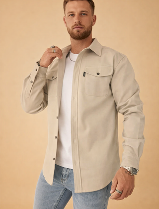 Men’s Cotton-Blend Overshirt Jacket