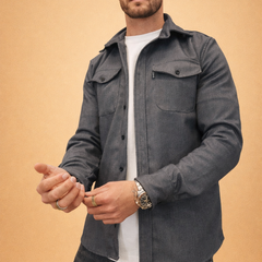 Men’s Cotton-Blend Overshirt Jacket