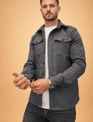 Men’s Cotton-Blend Overshirt Jacket