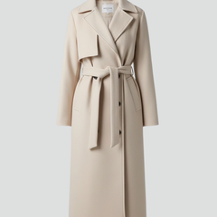 Women’s Double-Breasted Belted Long Coat