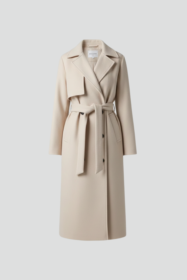 Women’s Double-Breasted Belted Long Coat