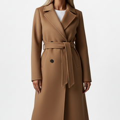 Women’s Double-Breasted Belted Long Coat