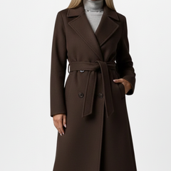 Women’s Double-Breasted Belted Long Coat