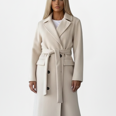 Women’s Double-Breasted Belted Long Coat