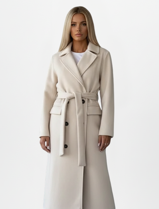 Women’s Double-Breasted Belted Long Coat