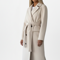 Women’s Double-Breasted Belted Long Coat