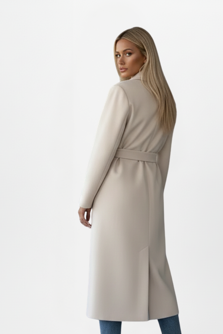 Women’s Double-Breasted Belted Long Coat