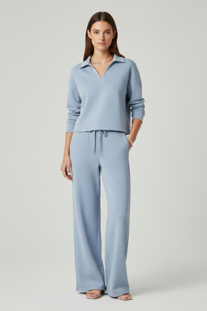 Women’s Relaxed Shirt & Wide-Leg Trouser Set