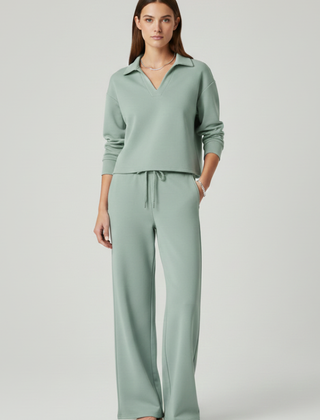 Women’s Relaxed Shirt & Wide-Leg Trouser Set