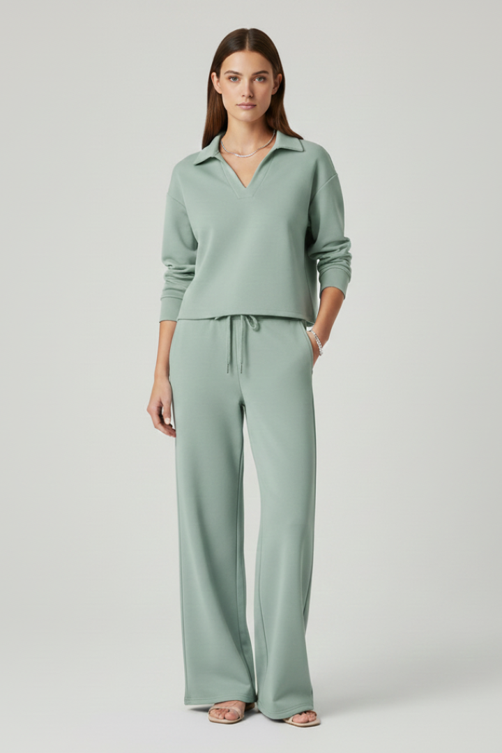 Women’s Relaxed Shirt & Wide-Leg Trouser Set