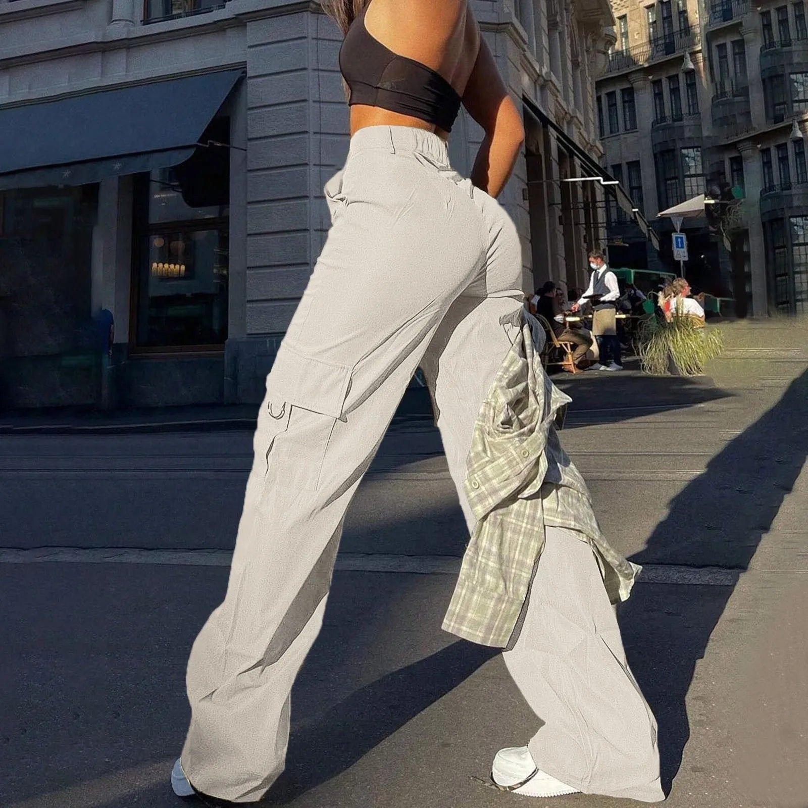 Women’s High-Waisted Cargo Trousers