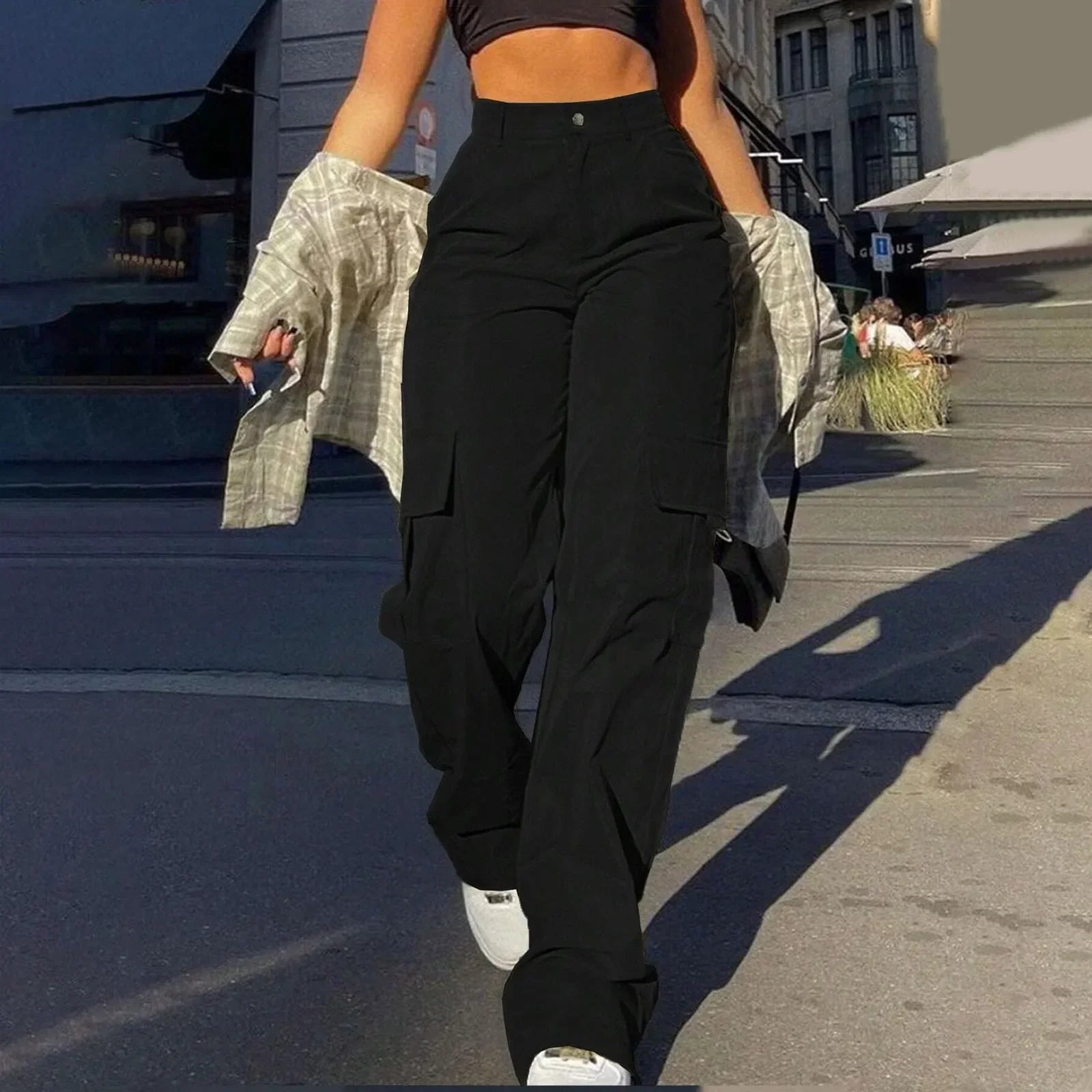 Women’s High-Waisted Cargo Trousers