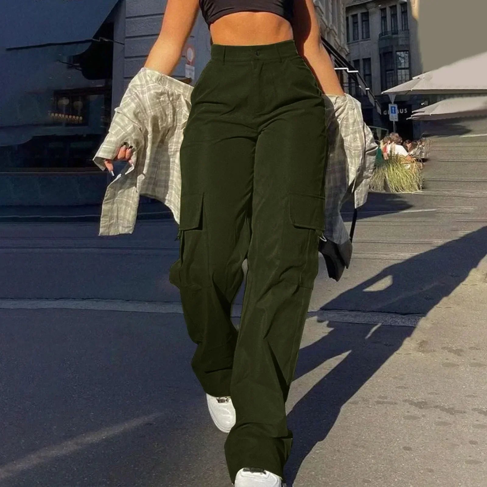 Women’s High-Waisted Cargo Trousers